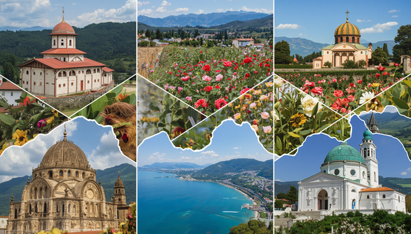 Collage of beautiful spots and sites to visit in Bulgaria
