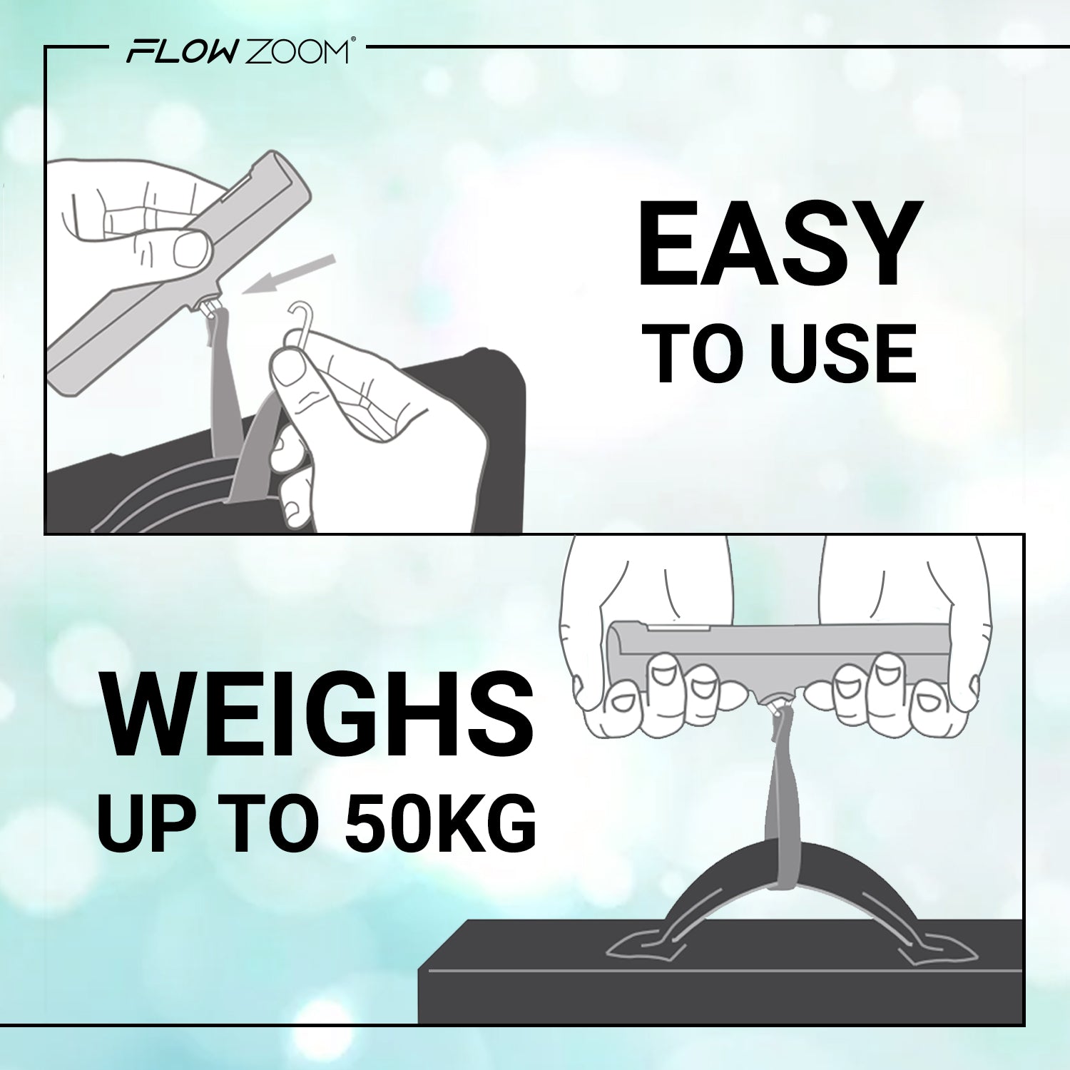 Luggage scale that weighs up to 50 kg