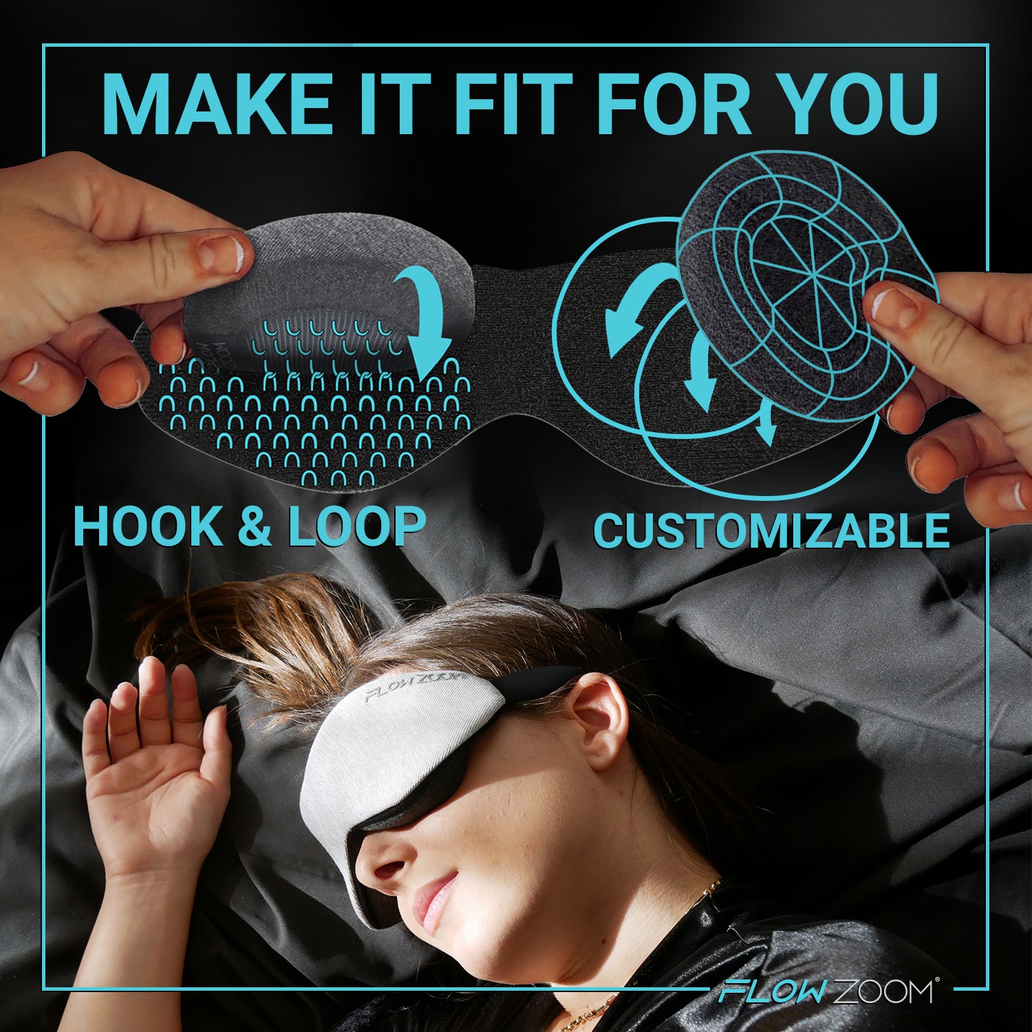 Sleep Mask with Adjustable Eyecups